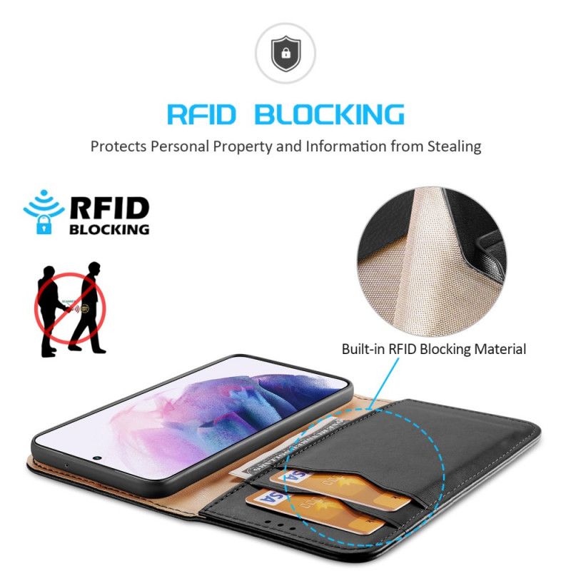 Flipové Puzdro Samsung Galaxy S22 5G Kožené Puzdro Rfid Dux Ducis