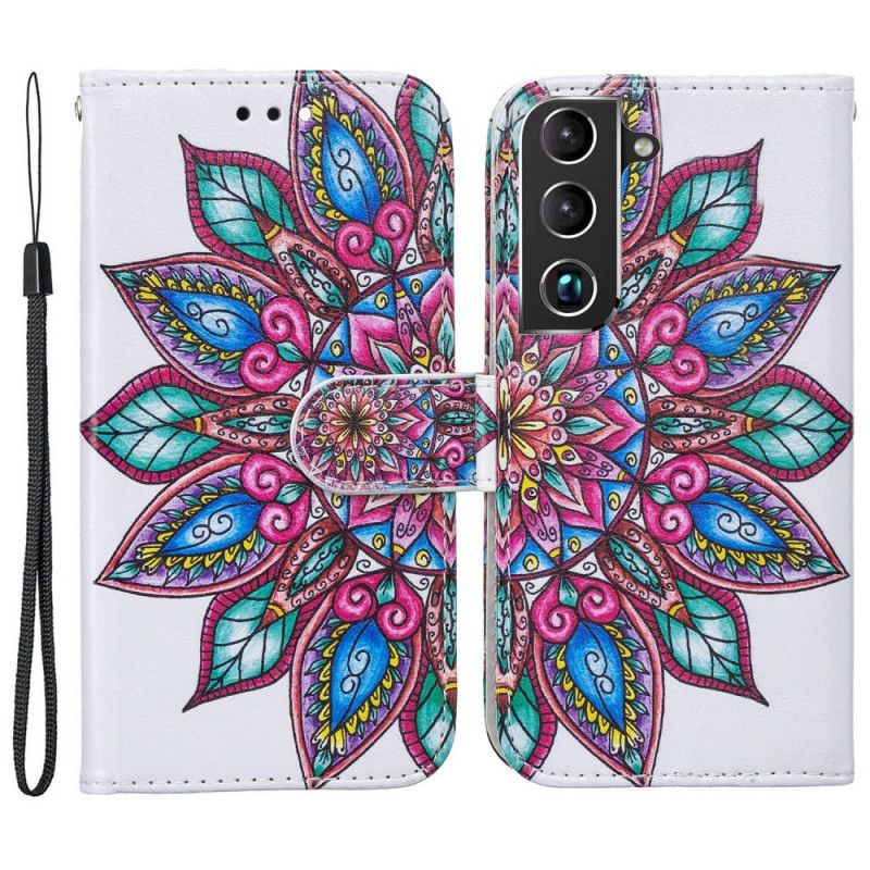 Kožené Puzdro Samsung Galaxy S22 5G Kreslená Mandala