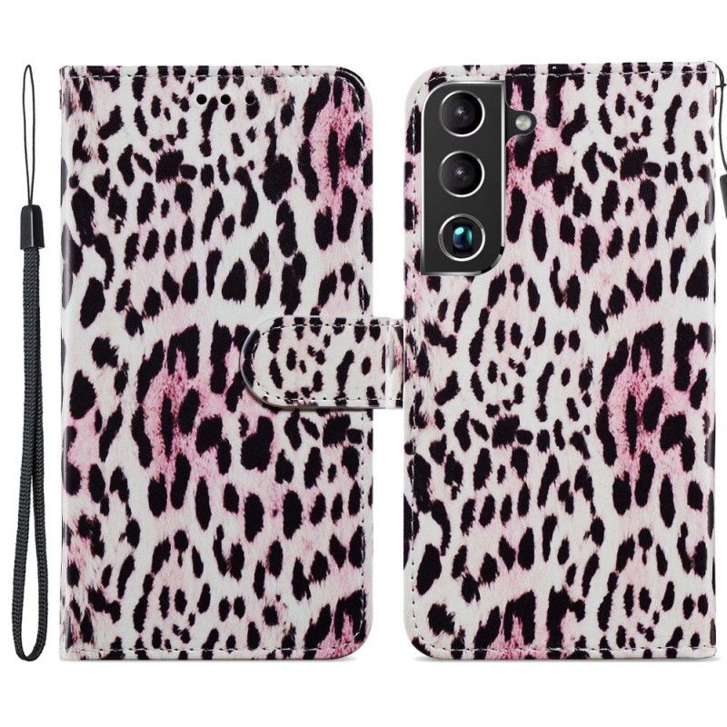 Kožené Puzdro Samsung Galaxy S22 5G Leopard Print