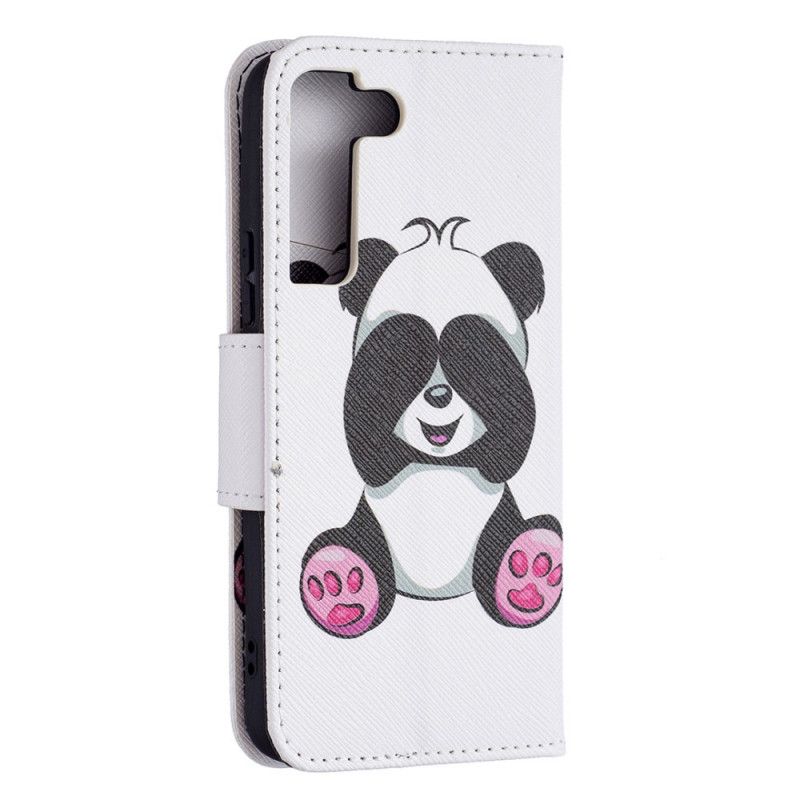 Kožené Puzdro Samsung Galaxy S22 5G Panda Zábava