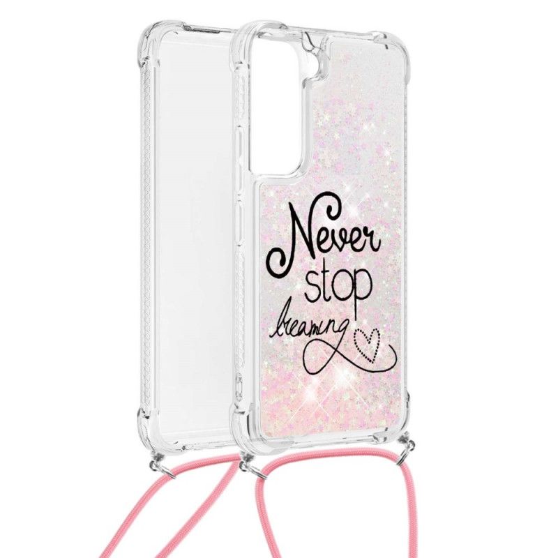 Kryt Samsung Galaxy S22 5G Never Stop Glitter Drawstring