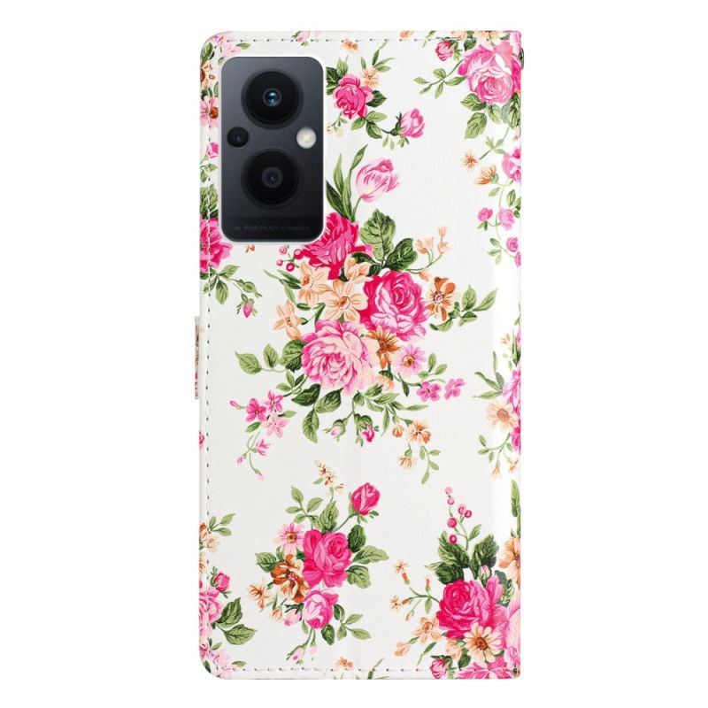 Kožené Puzdro Oppo Reno 8 Lite Remienok Liberty Flowers