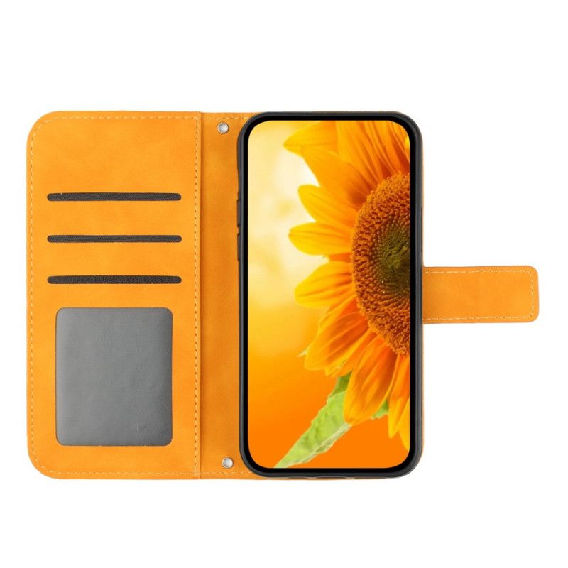 Kožené Puzdro Oppo Reno 8 Lite Strappy Slnečnica