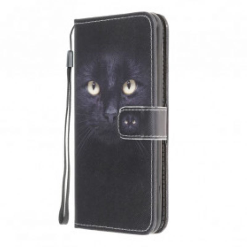 Flipové Puzdro Samsung Galaxy A22 Strappy Black Cat Eyes