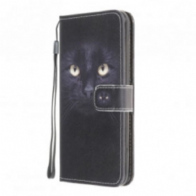 Flipové Puzdro Samsung Galaxy A22 Strappy Black Cat Eyes