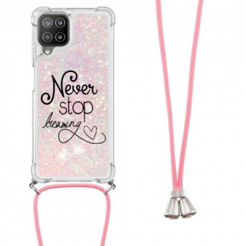 Kryt Samsung Galaxy A22 Never Stop Glitter Drawstring