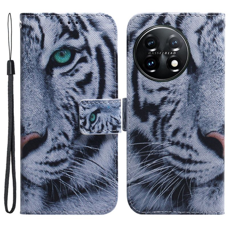 Kožené Puzdro OnePlus 11 5G Biely Tiger