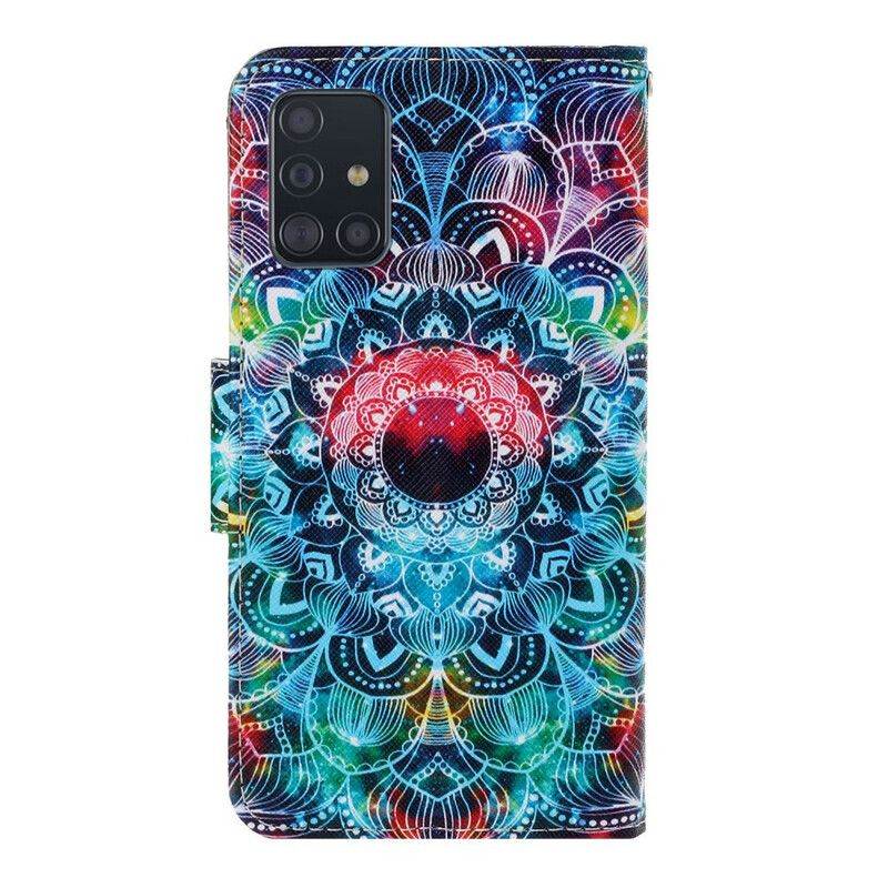 Peňaženkový Kryt Samsung Galaxy A71 Okázalá Strappy Mandala