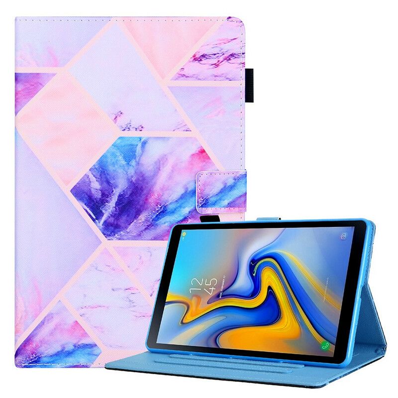 Kožené Puzdro Samsung Galaxy Tab A7 Lite Dizajn Mramorovej Geometrie