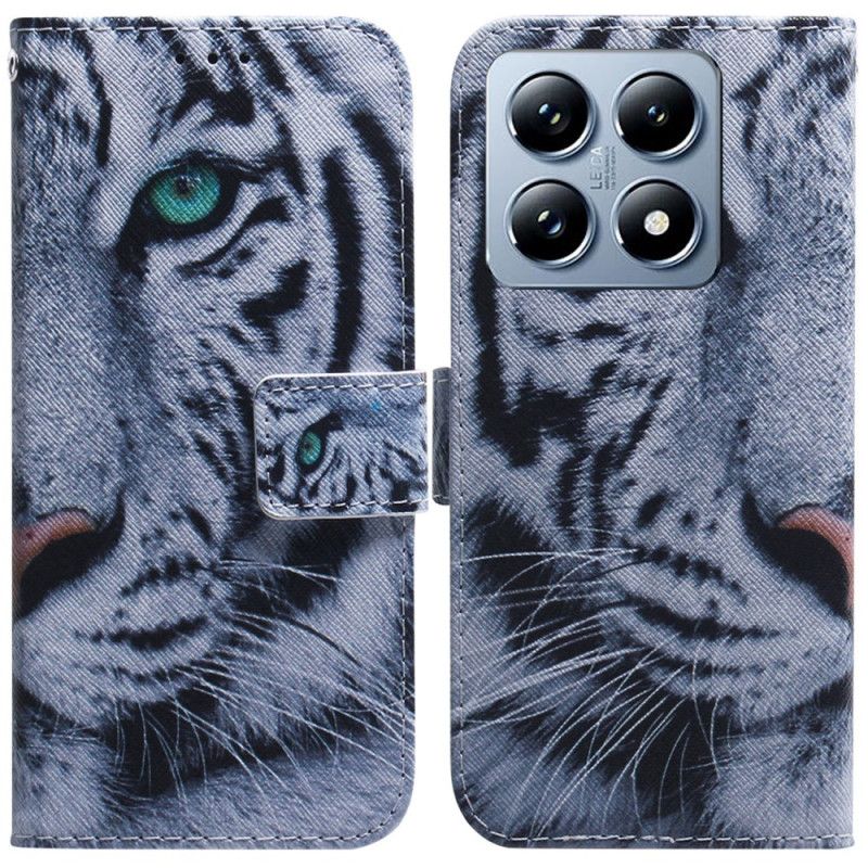 Kožené Puzdro Xiaomi 14t Pro Biely Tiger