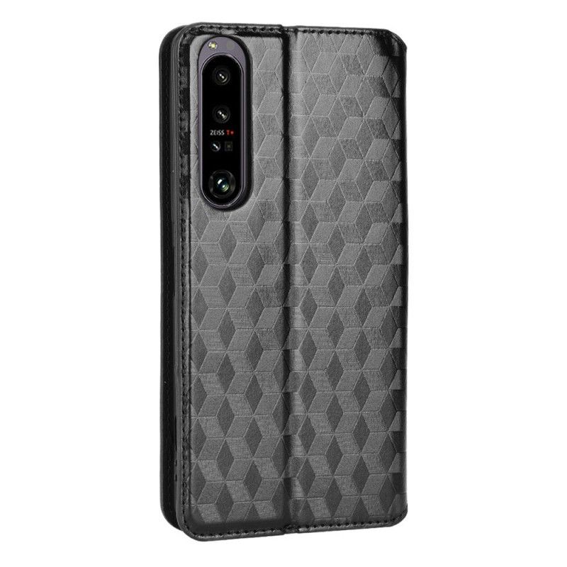 Flipové Puzdro Sony Xperia 1 IV Kožené Puzdro 3d Kocky