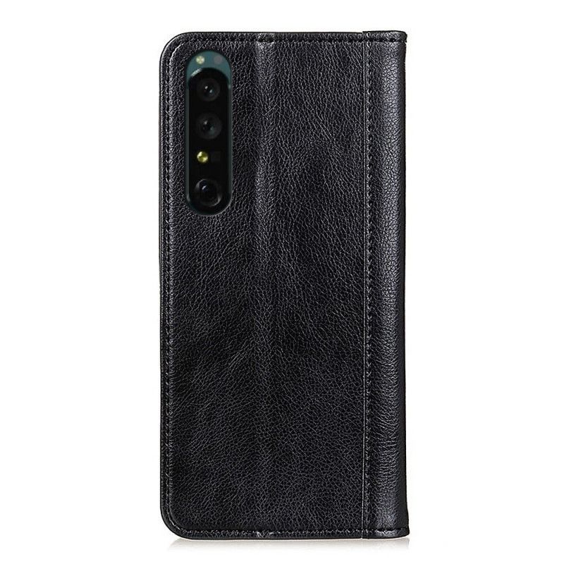 Flipové Puzdro Sony Xperia 1 IV Kožené Puzdro Klasická Štiepaná Koža