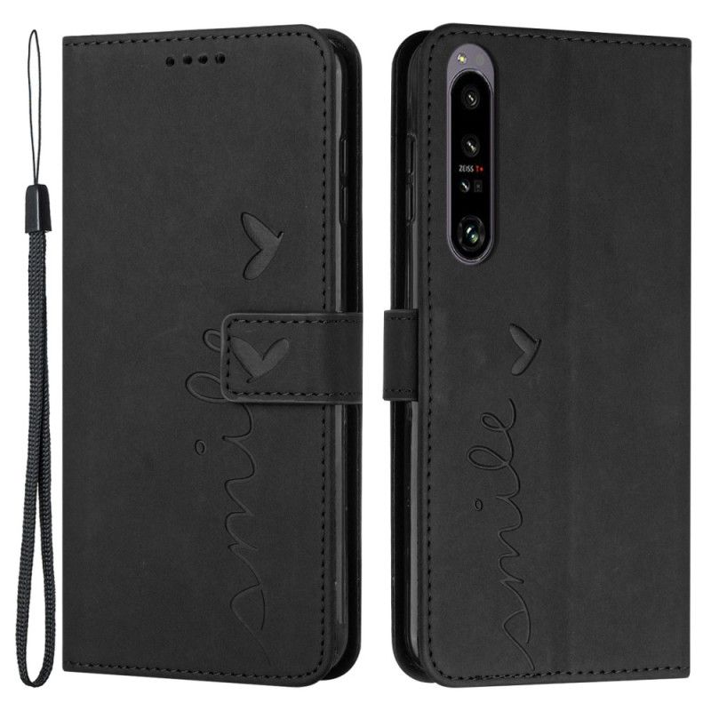 Kožené Puzdro Sony Xperia 1 IV Usmejte Sa S Lanyardom