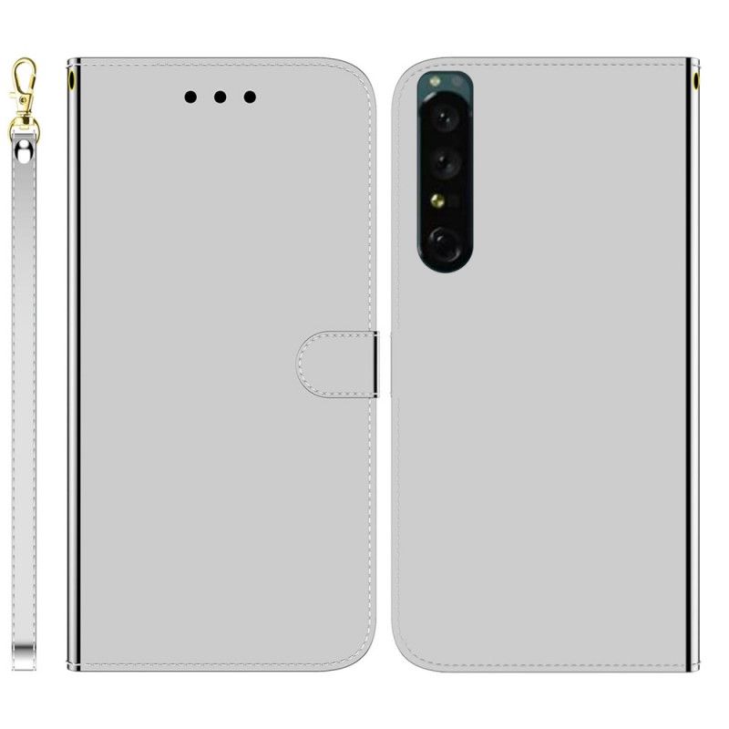 Kožené Puzdro Sony Xperia 1 IV Zrkadlový Remienok Z Umelej Kože