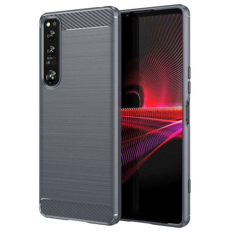 Kryt Sony Xperia 1 IV Kartáčované Uhlíkové Vlákno