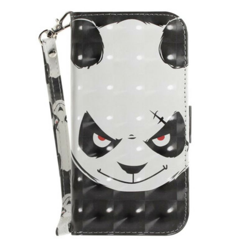 Flipové Puzdro Samsung Galaxy S21 FE Angry Panda With Lanyard