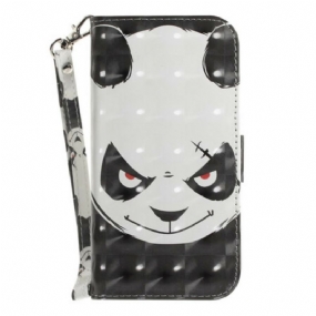 Flipové Puzdro Samsung Galaxy S21 FE Angry Panda With Lanyard