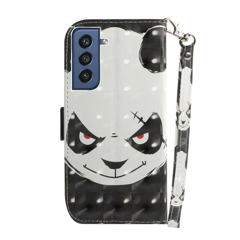 Flipové Puzdro Samsung Galaxy S21 FE Angry Panda With Lanyard