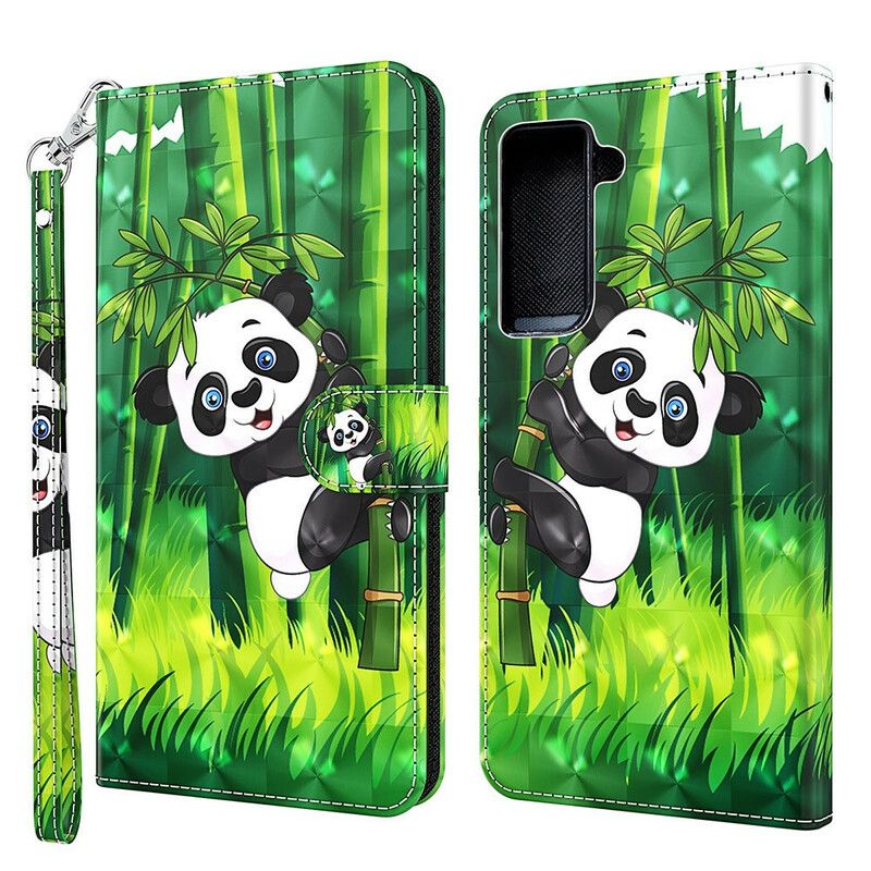 Kožené Puzdro Samsung Galaxy S21 FE Panda A Bambus