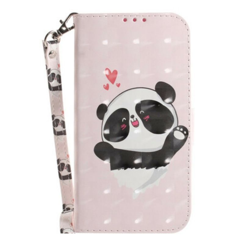 Kožené Puzdro Samsung Galaxy S21 FE Panda Love With Lanyard