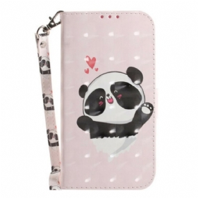 Kožené Puzdro Samsung Galaxy S21 FE Panda Love With Lanyard