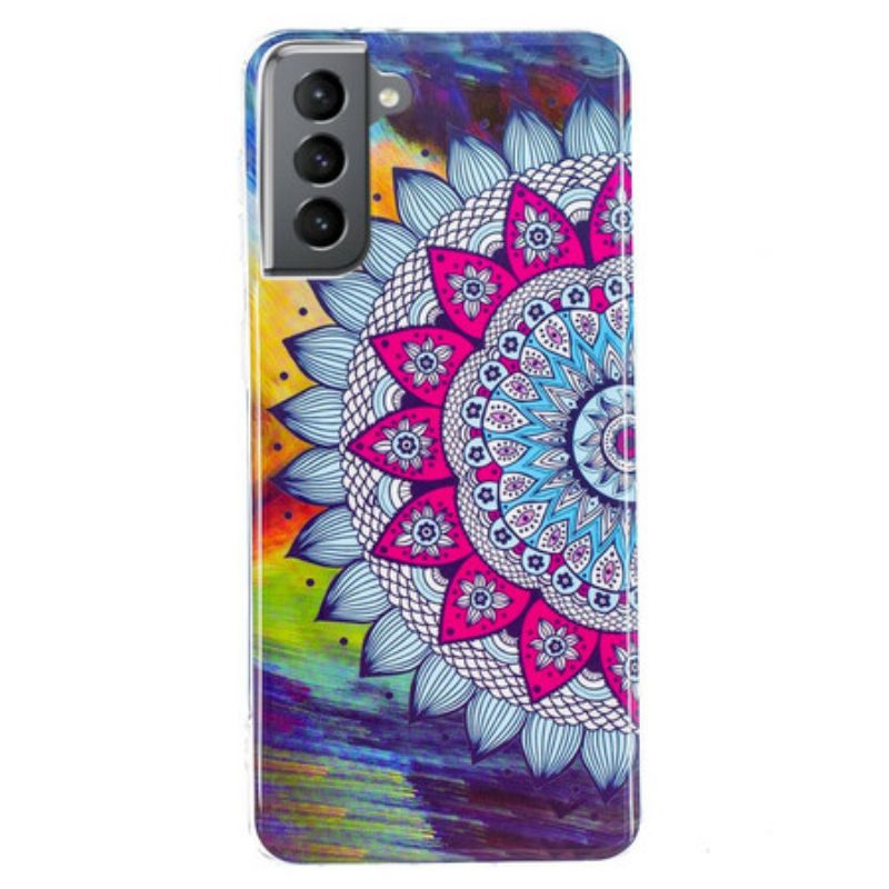 Kryt Samsung Galaxy S21 FE Fluorescenčná Farebná Mandala