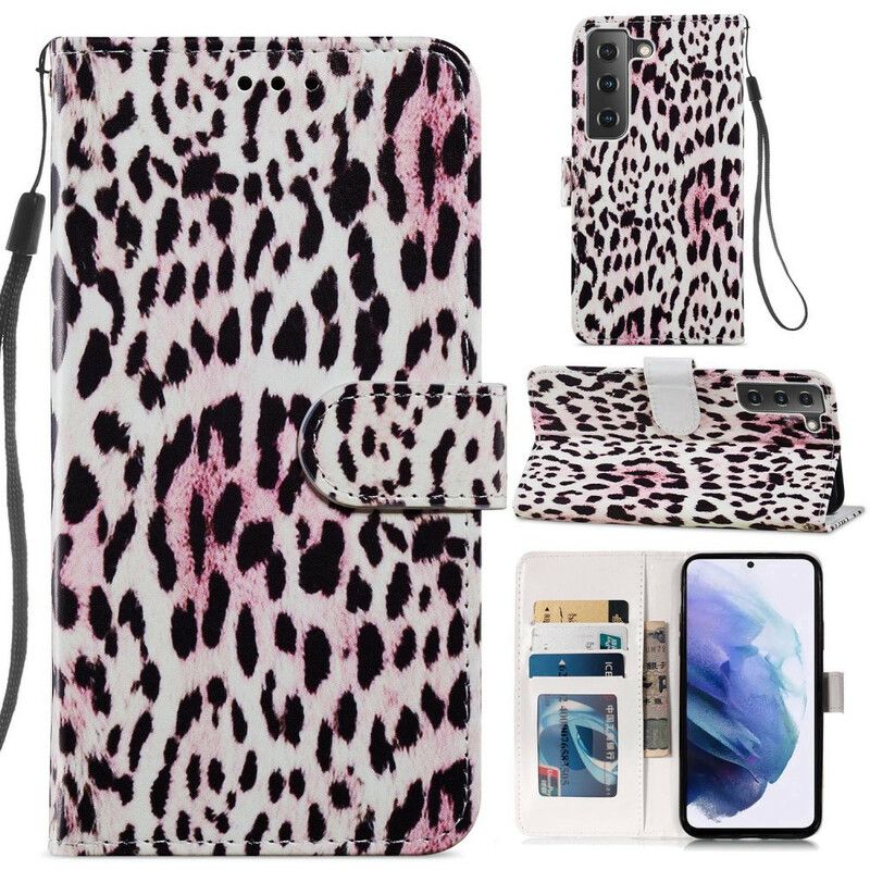 Peňaženkový Kryt Samsung Galaxy S21 FE Leopard Print