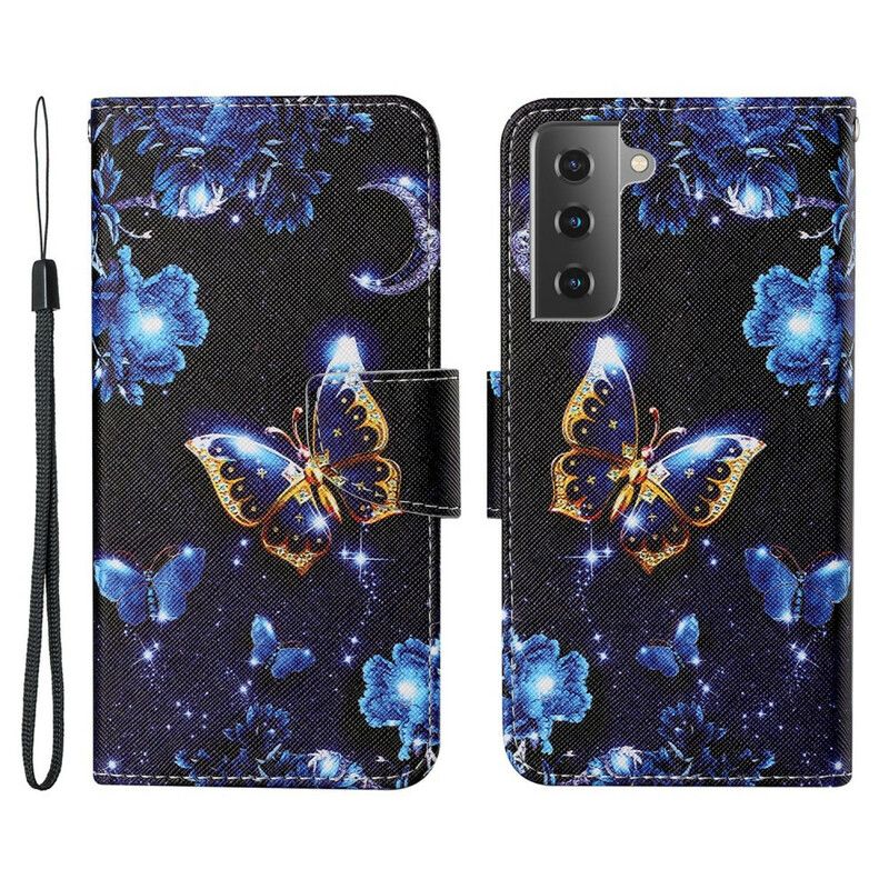 Peňaženkový Kryt Samsung Galaxy S21 FE Precious Thong Butterflies