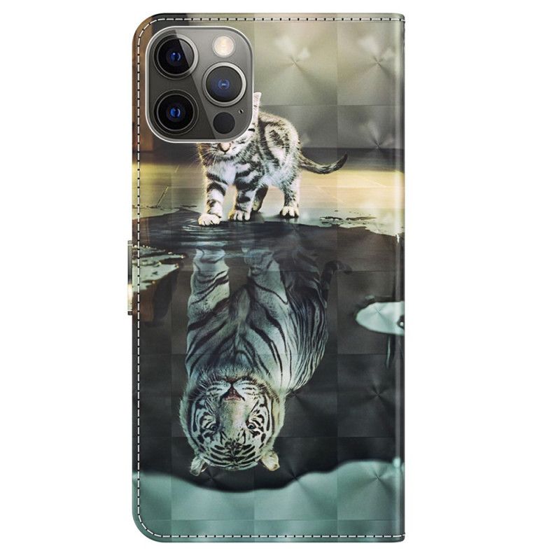 Kožené Puzdro iPhone 15 Pro Max 3d Kitten Dream S Popruhom