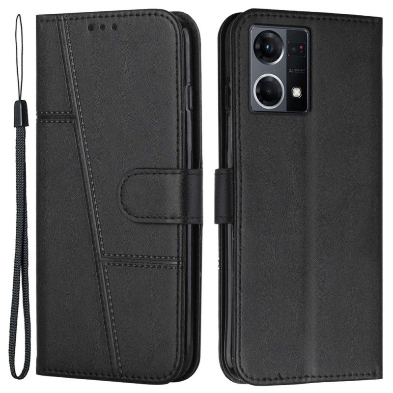 Kožené Puzdro Oppo Reno 7 Efekt Remienky Geo Leather