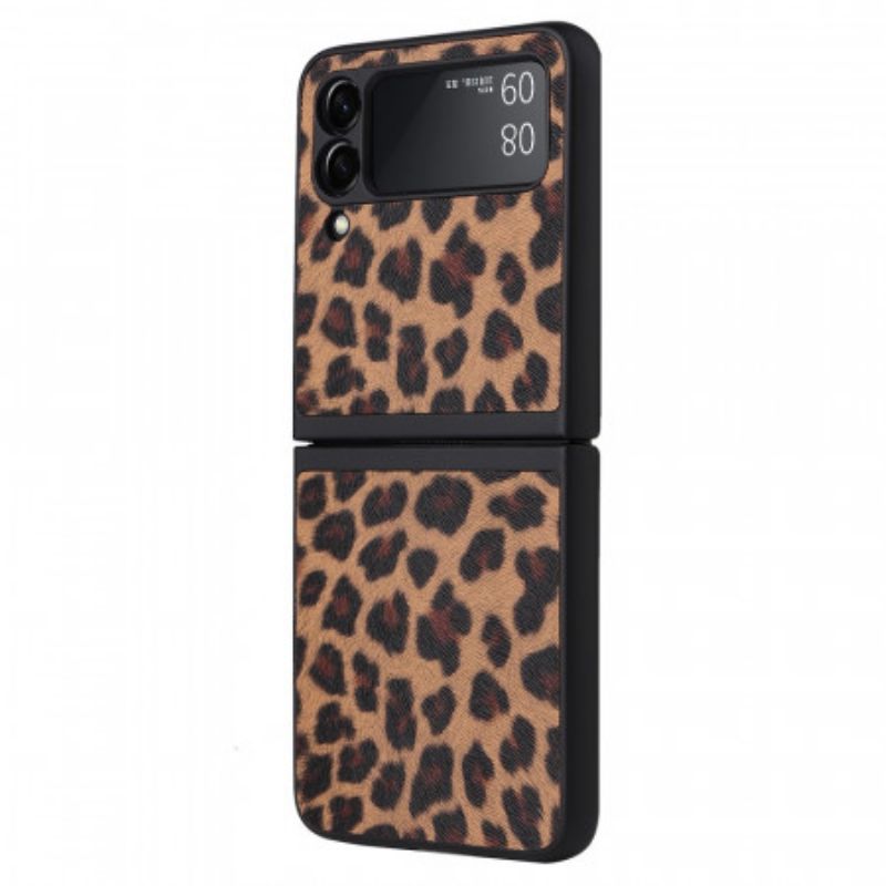 Flipové Puzdro Samsung Galaxy Z Flip 3 5G Kožené Puzdro Leopard