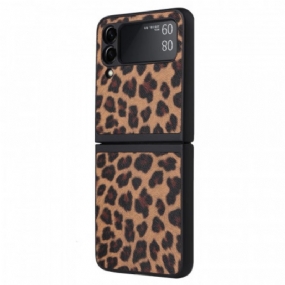 Flipové Puzdro Samsung Galaxy Z Flip 3 5G Kožené Puzdro Leopard