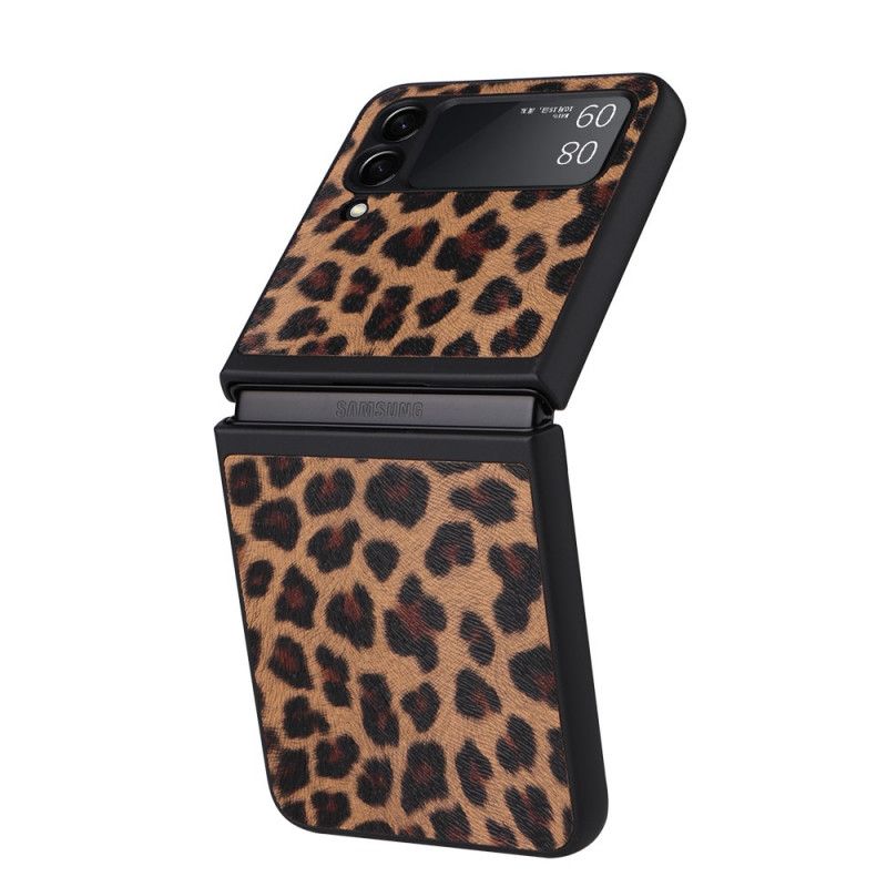 Flipové Puzdro Samsung Galaxy Z Flip 3 5G Kožené Puzdro Leopard