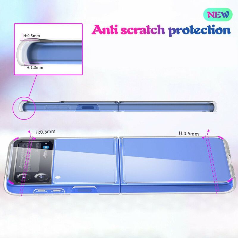 Flipové Puzdro Samsung Galaxy Z Flip 3 5G Kožené Puzdro Transparentné