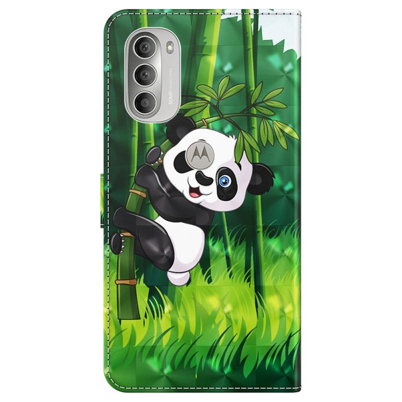 Kožené Puzdro Moto G51 5G Panda A Bambus