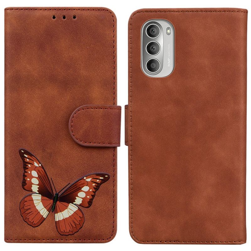 Kožené Puzdro Moto G51 5G Skin-touch Butterfly