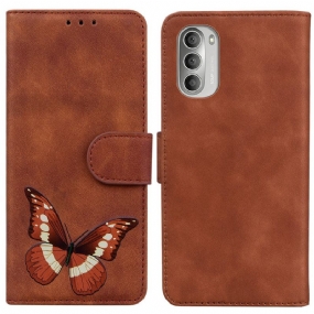 Kožené Puzdro Moto G51 5G Skin-touch Butterfly