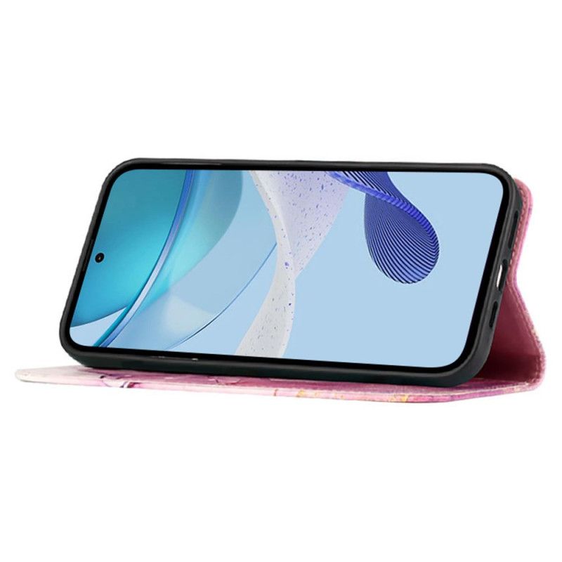 Kožené Puzdro Samsung Galaxy Z Fold 6 Kryt Na Mobil Mramorový Ramenný Popruh