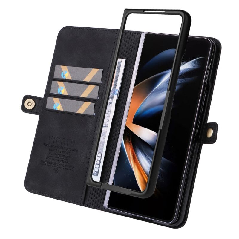 Kožené Puzdro Samsung Galaxy Z Fold 6 Kryt Na Mobil Vintage Yikatu