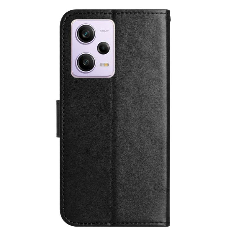 Kožené Puzdro Xiaomi Redmi Note 12 Pro Strappy Kvetinová