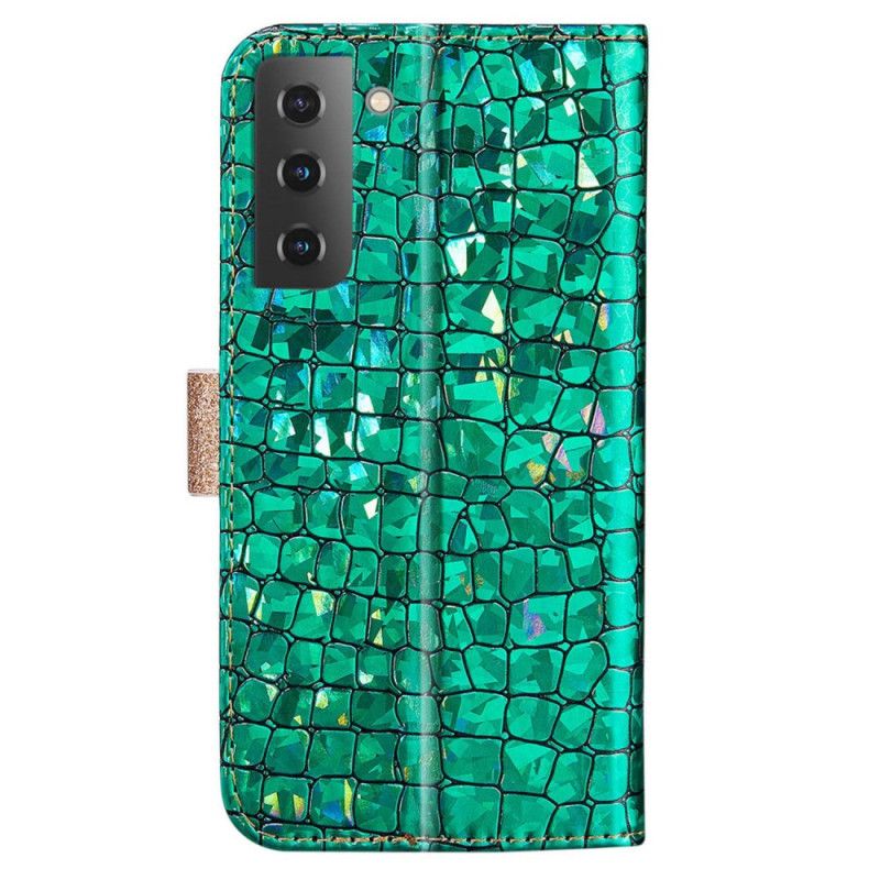 Kožené Puzdro Samsung Galaxy S23 5G Krokodílie Diamanty