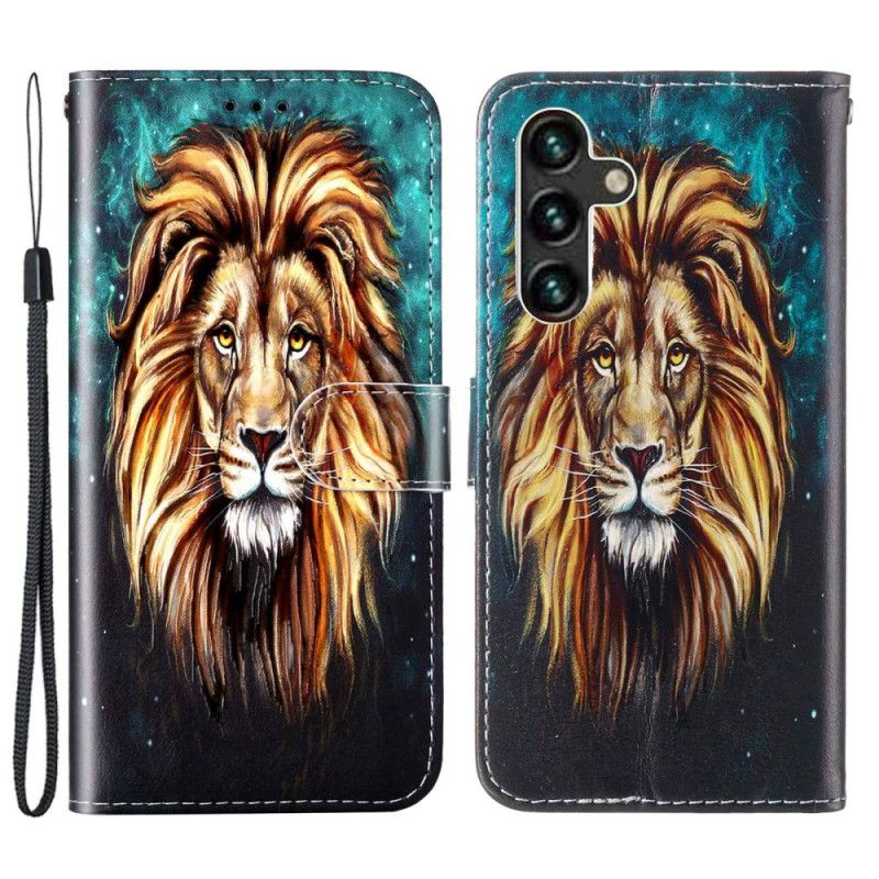 Kožené Puzdro Samsung Galaxy S23 5G Lanyard Lion