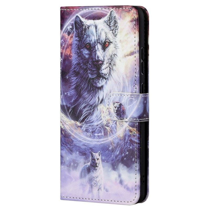 Kožené Puzdro Samsung Galaxy S23 5G Lanyard Wolf