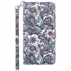 Kožené Puzdro Samsung Galaxy S23 5G Strappy Paisley Vzor