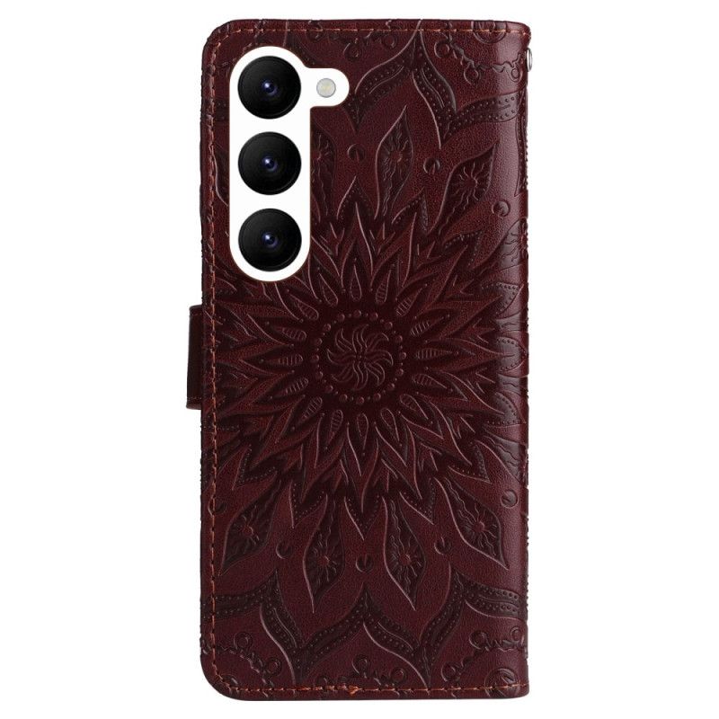 Peňaženkový Kryt Samsung Galaxy S23 5G Mandala Sun So Šnúrkou