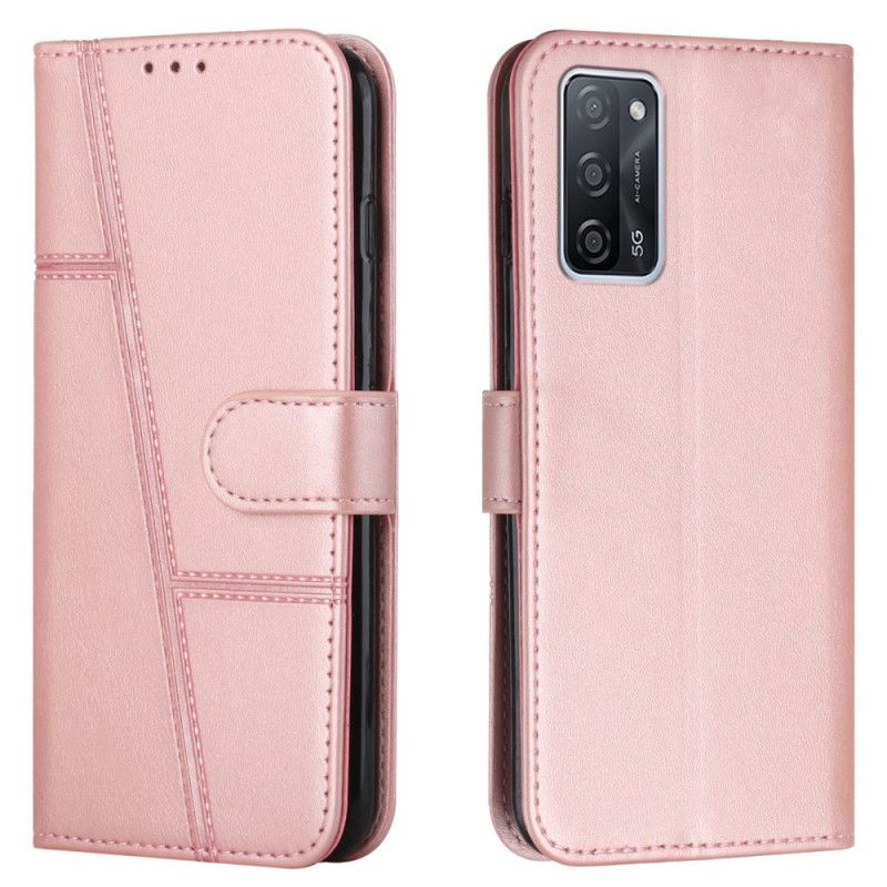 Kožené Puzdro Oppo A16 / A16s Efekt Remienky Geo Leather