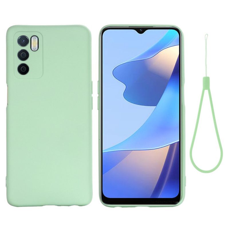 Kryt Oppo A16 / A16s Tekutý Silikón So Šnúrkou