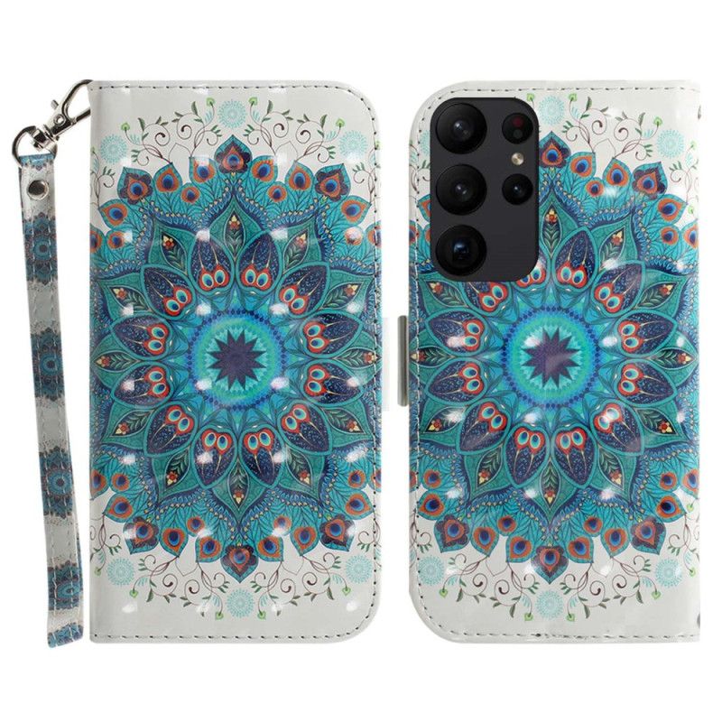 Kožené Puzdro Samsung Galaxy S23 Ultra 5G Strappy Mandala