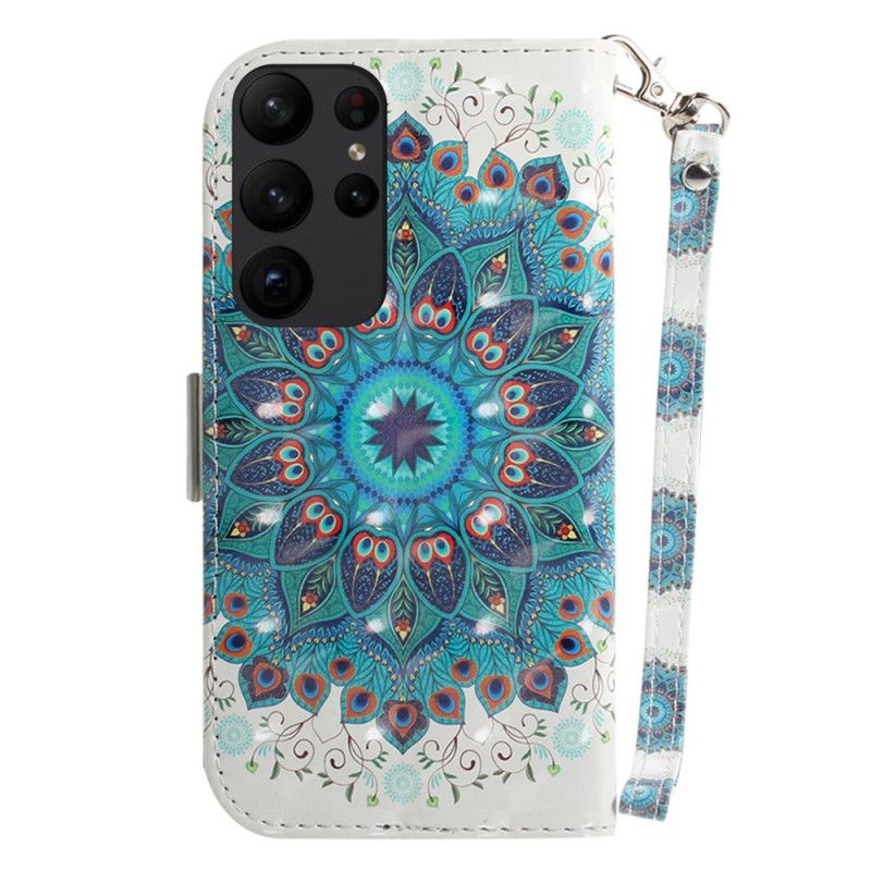 Kožené Puzdro Samsung Galaxy S23 Ultra 5G Strappy Mandala