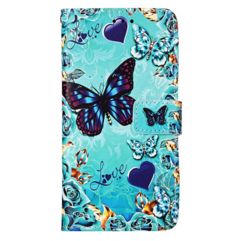 Kožené Puzdro Samsung Galaxy S23 Ultra 5G Tangá Butterflies